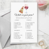 Papier Vin & pizza douche nuptiale Qu'y a-t-il dans votre