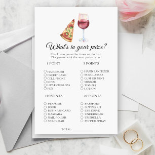 Papier Vin & pizza douche nuptiale Qu'y a-t-il dans votre
