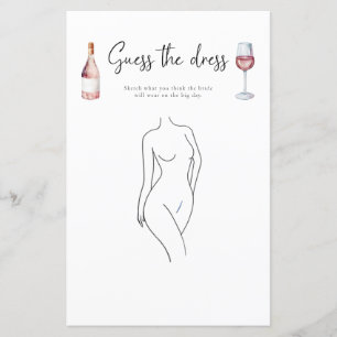 Papier Vin Rosé Brut Devinez La Fête des mariées Robe Jeu
