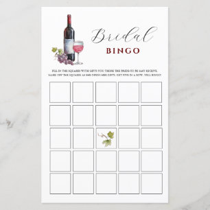 Papier Vin Thème Bridal Bingo Jeux de douche