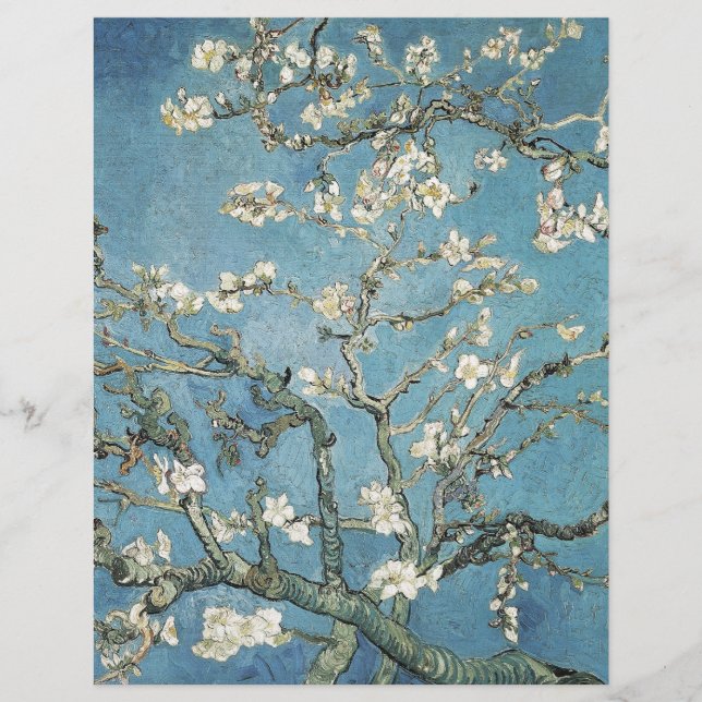 Papier Vincent van Gogh | Branches d'amandier en fleurs,  (Devant)