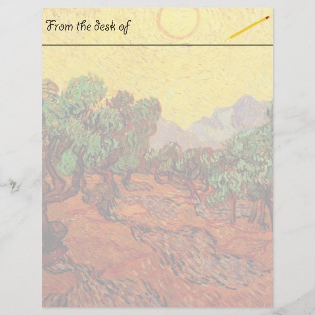 Papier Vincent van Gogh Olive Trees (Devant)
