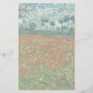 Papier Vincent Van Gogh Poppy Field Floral Art Vintage