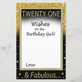 Papier Vingt et un voeux pour la fille d'anniversaire (Devant)