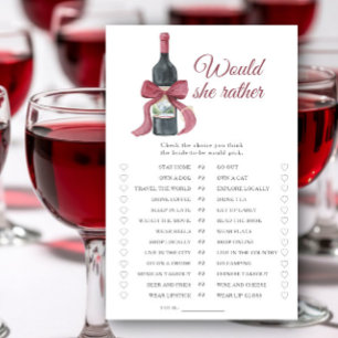 Papier Vino Baby shower Elle préférerait jeu