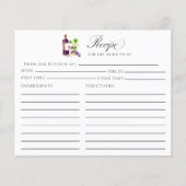 Papier Vino Before Vows Recipe Card Bridal Shower Insert (Devant)