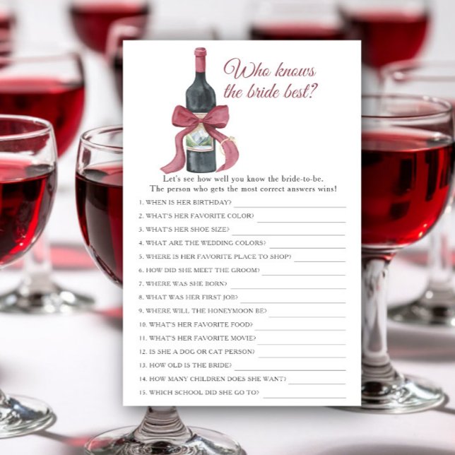 Papier Vino before Vows Who knows the bride best (Créateur téléchargé)