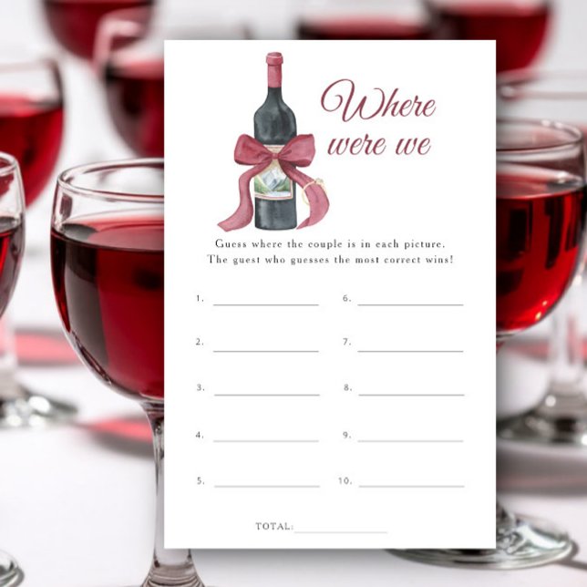 Papier Vino Bridal shower Where were we game (Créateur téléchargé)