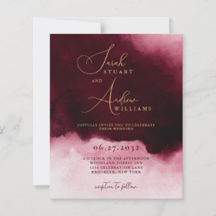 Papier VINS DE BUDGET Mariage Rouge Aquarelle Écriture Do