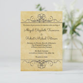 Papier Vintage - 3x5 Mariage Invitation (Debout devant)