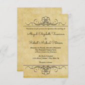 Papier Vintage - 3x5 Mariage Invitation (Devant / Derrière)