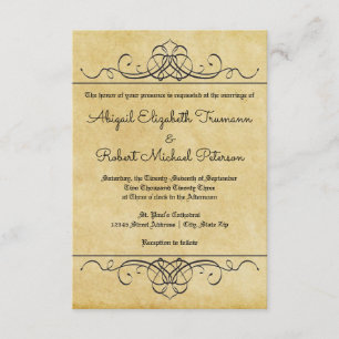 Papier Vintage - 3x5 Mariage Invitation