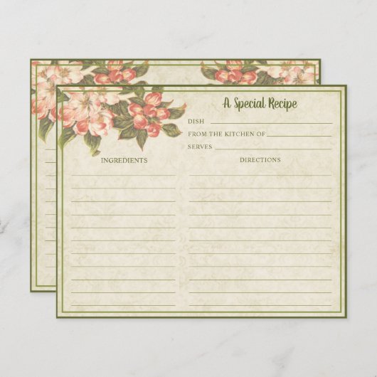 Papier Vintage Apple Blossom | Recette (Devant / Derrière)