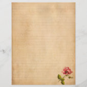Papier Vintage avec Rose Rose (Dos)