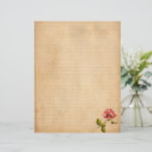 Papier Vintage avec Rose Rose (Debout devant)