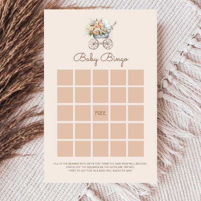 Papier Vintage Baby Carriage Baby Bingo Jeu (Créateur téléchargé)