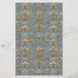 Papier Vintage Blue Damask Paris Chic