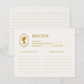 Papier Vintage Blue Regency Cameo Bridal Shower Recipe (Devant / Derrière)