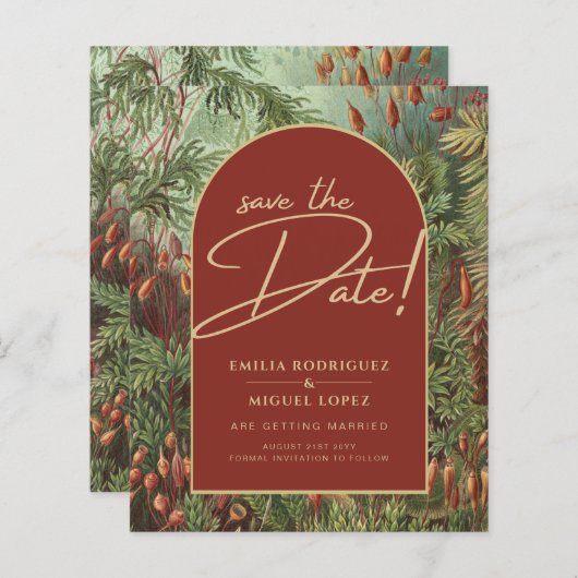 Papier Vintage Botanique Terracotta Florals Arch MARIAGE (Devant / Derrière)