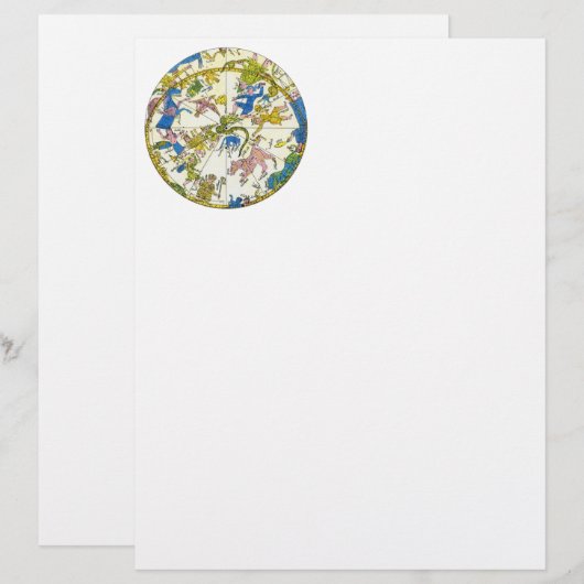 Papier Vintage céleste, sphère arabe, constellations (Devant / Derrière)