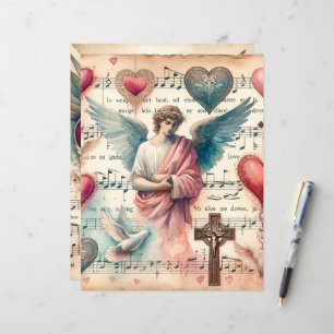 Papier Vintage Christian Valentines, livre à scandales