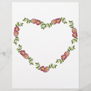 Papier Vintage couronne de fleurs en forme de coeur pour 