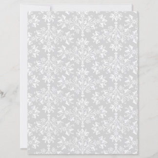 Papier Vintage Damask Pattern in White on Light Gray