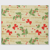 Papier vintage d'emballage cadeau de Noël (Plat)