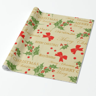 Papier vintage d'emballage cadeau de Noël