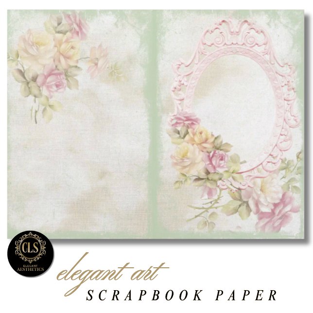 Papier Vintage Floral Ephemera #6 Scrapbook Paper  (Decoupage Paper – Vintage Floral Ephemera 6)