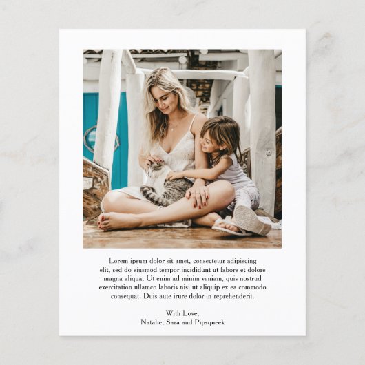 Papier Vintage Font Simple Photo Moderne (Dos)