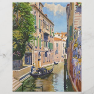 Papier Vintage Grand Canal Gondolas Venise Italie Voyage