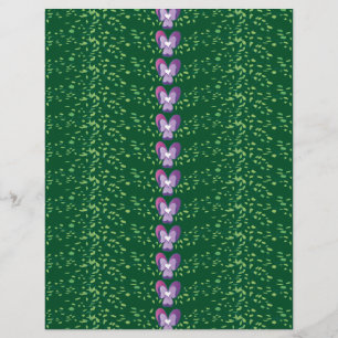 Papier Vintage Green Floral Violets fond d'écran motif