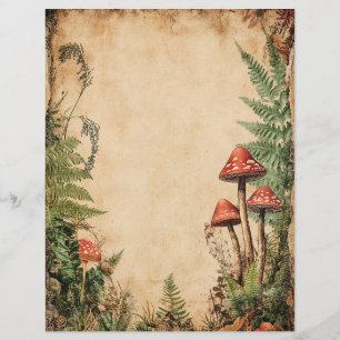 Papier Vintage Mushroom Botanical Scrapbook Junk Journal