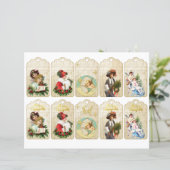 Papier Vintage Noël découpé étiquettes cadeaux (Debout devant)