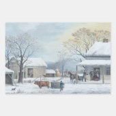 Papier Vintage Noël Wrapper WINTER FARMYARD (Devant)