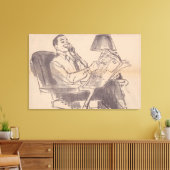 Papier vintage Papa Étiquette toile (Insitu(Salon))