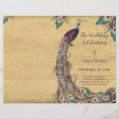 Papier Vintage Peacock Eggplant Purple Bleu Turquoise (Dos)