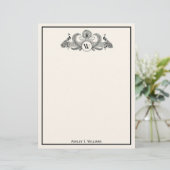 Papier Vintage Peacocks Monogram Ivory BG (Debout devant)