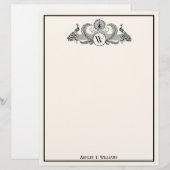 Papier Vintage Peacocks Monogram Ivory BG (Devant / Derrière)