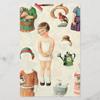 Papier vintage Poupées papeterie