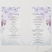 Papier Vintage printemps sauvage violet et fleurs bleues  (Dos)