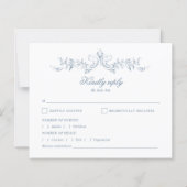Papier Vintage Régence Monogram Crest Wedding RSVP (Dos)