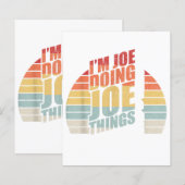 Papier Vintage Retro Je suis Joe Faire Joe (Devant / Derrière)