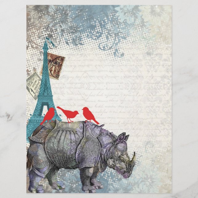 Papier Vintage rhino (Devant)