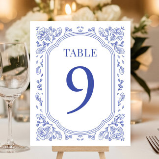 Papier Vintage Romance Floral Mariage Numéro de table