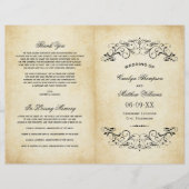 Papier Vintage Rustic Black Flourish Mariage (Devant)