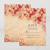 Papier vintage sang Halloween gothique RSVP répons (Devant / Derrière)