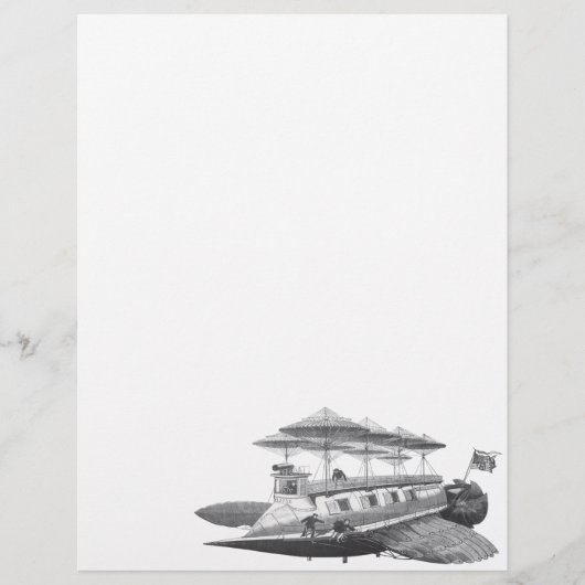 Papier Vintage Science Fiction Steampunk Airship Eclipse (Devant)