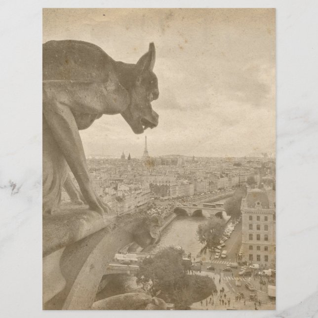 Papier Vintage Sepia Paris Gargoyle (Devant)